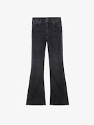 Joplin Jeans - Women's washed black high rise flared jeans.