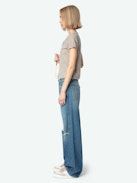 Whitney Wide Leg Jeans - Women's wide leg medium wash jeans.