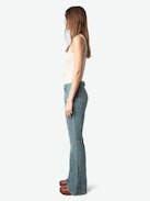 Ecume Jeans - Mid-rise bootcut jeans with braided pocket and raglan details.