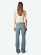 Ecume Jeans - Mid-rise bootcut jeans with braided pocket and raglan details.