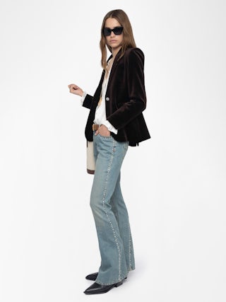 Eclip Studded Jeans - Bootcut jeans with studs, multiple pockets.