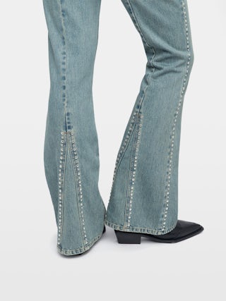 Eclip Studded Jeans - Bootcut jeans with studs, multiple pockets.