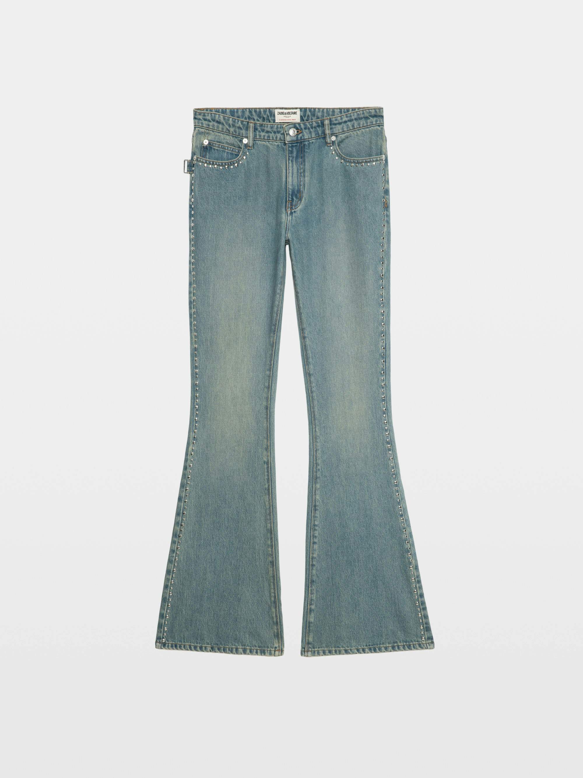 Eclip Studded Jeans - Bootcut jeans with studs, multiple pockets.