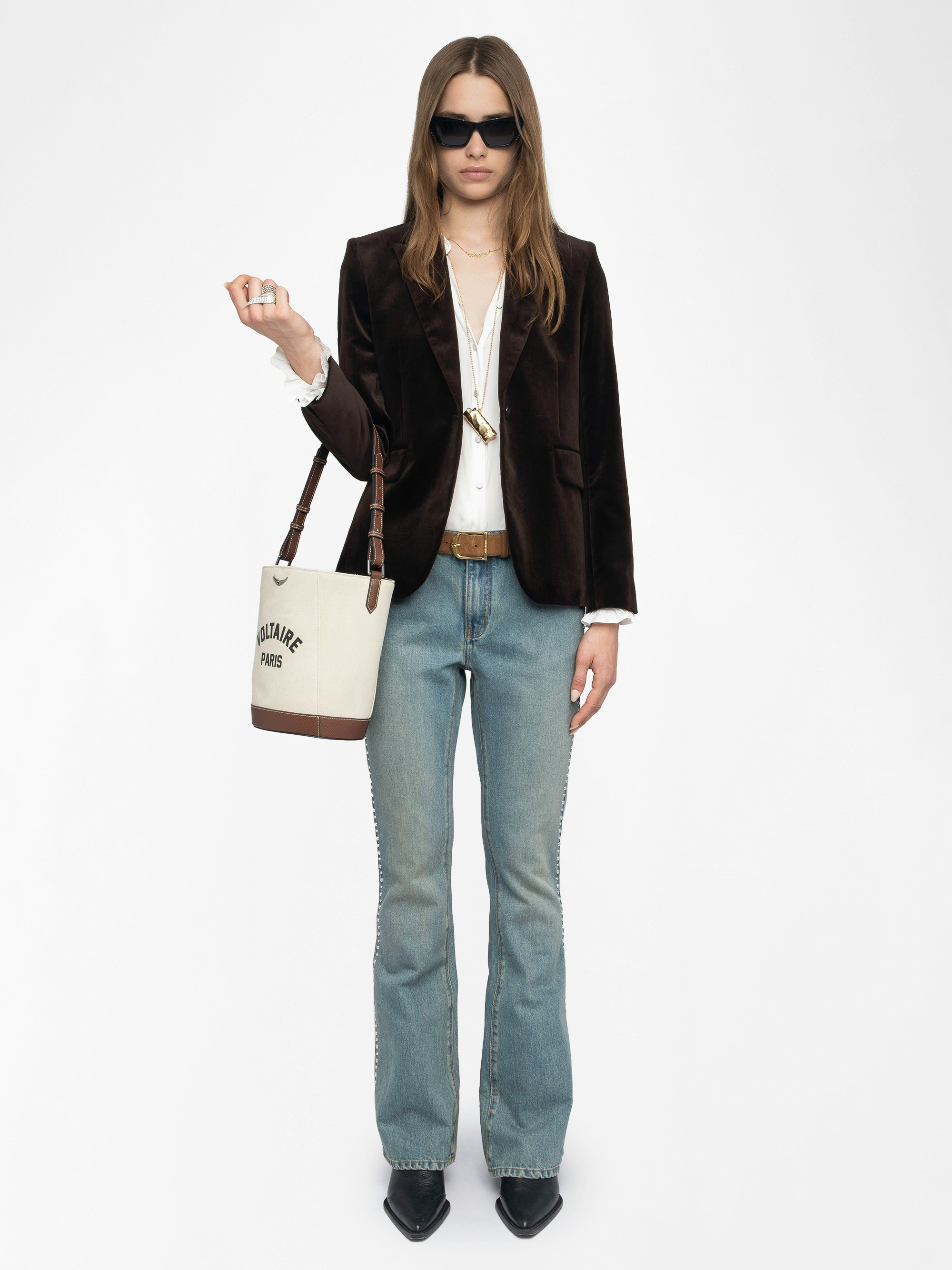 Eclip Jeans - Bootcut jeans with studs, multiple pockets.