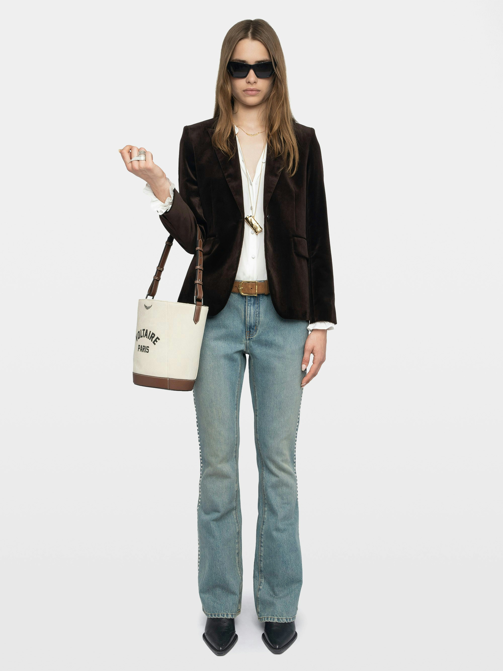 Eclip Jeans - Bootcut jeans with studs, multiple pockets.