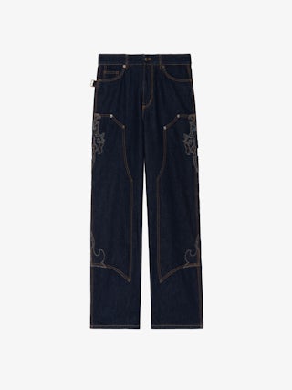 Jean Perya - Straight jeans in relaxed fit with panels, multiple pockets.
