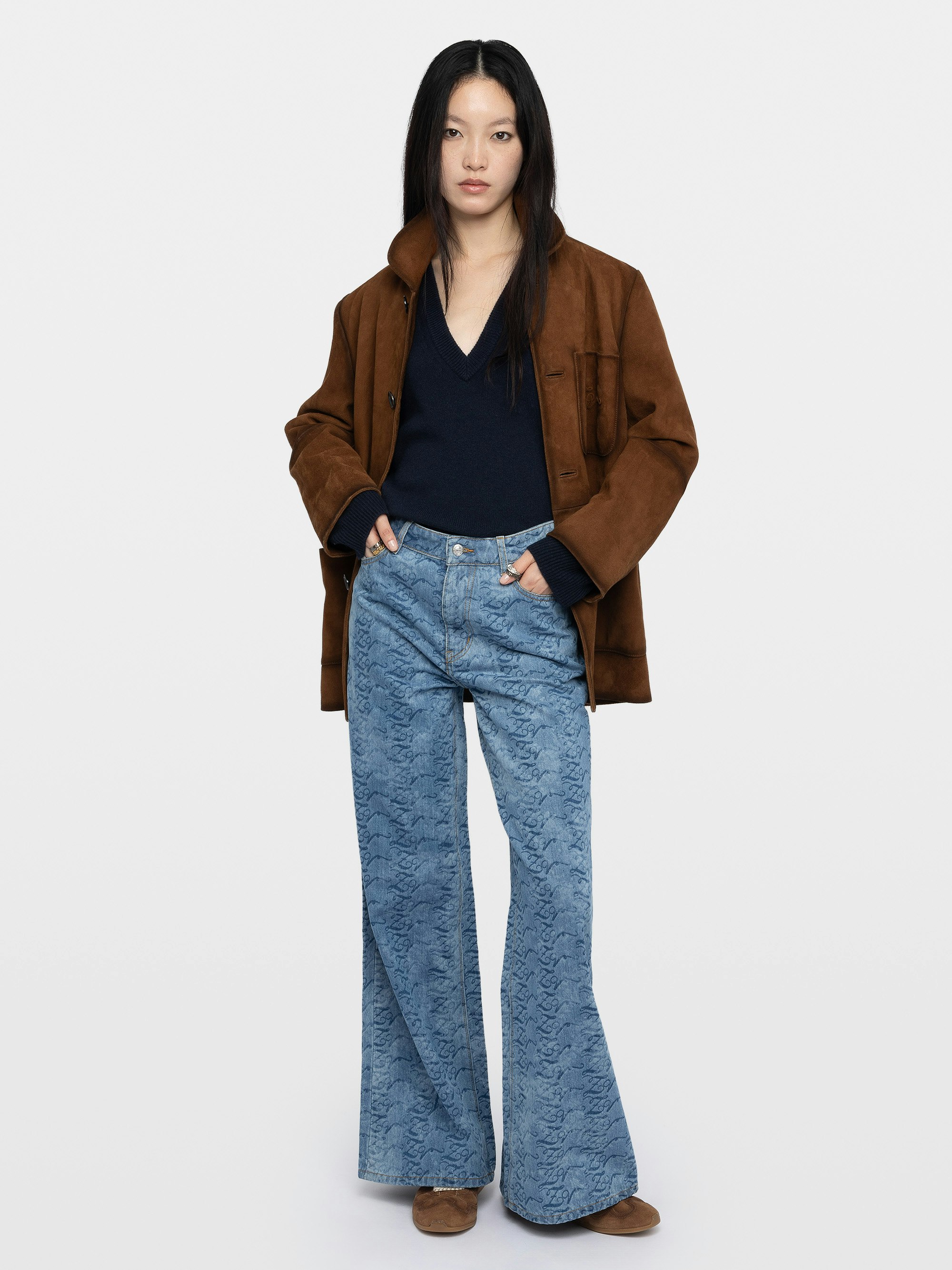 Ete Jeans - Straight-cut jeans, high-waisted, multi-pocket.