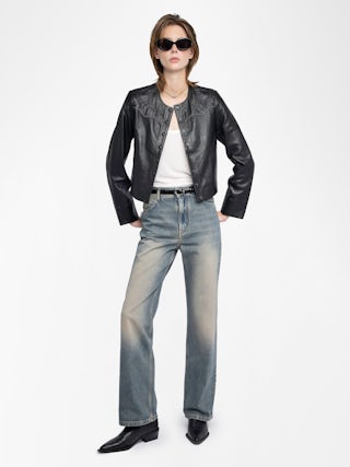 Evy Jeans - Wide-leg trousers with multiple pockets in denim.