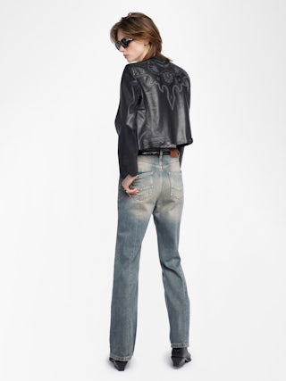 Evy Jeans - Wide-leg trousers with multiple pockets in denim.