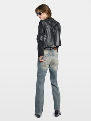 Jean Evy - Pantalon ample multi poches en denim.