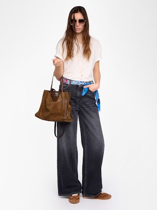Jean Eli - Weite Jeans mit hoher Taille, mehrere Taschen.