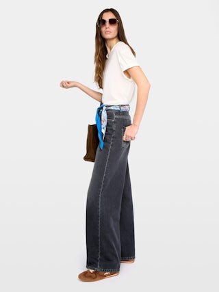 Eli Jeans - Wide-leg high-waisted jeans, multiple pockets.