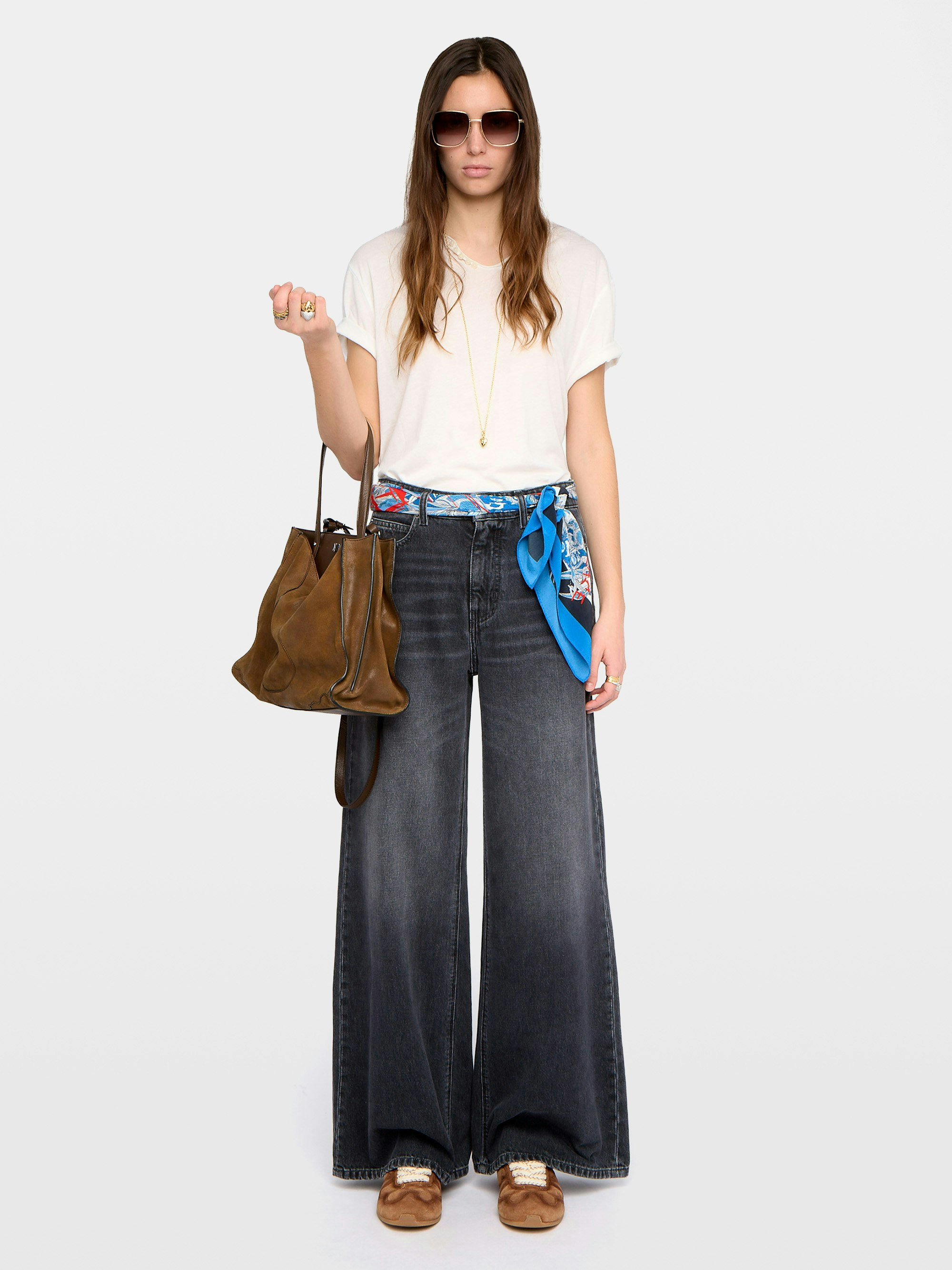 Jean Eli - Weite Jeans mit hoher Taille, mehrere Taschen.
