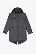 Parka Beckett - Parka gris de nailon con capucha para mujer