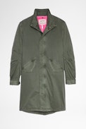 Parka Kan - Parka di media lunghezza in cotone color kaki, donna