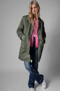 Parka Kan - Parka di media lunghezza in cotone color kaki, donna