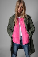 Parka Kan - Parka di media lunghezza in cotone color kaki, donna