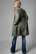 Parka Kan - Parka di media lunghezza in cotone color kaki, donna