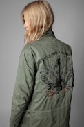 Parka Kan - Parka di media lunghezza in cotone color kaki, donna