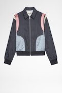 Belle Jacket - Women's lyocell jacket with contrasting back panels and 'Love now' on the back