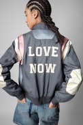 Belle Jacket - Women's lyocell jacket with contrasting back panels and 'Love now' on the back