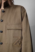 Kansas Jacket - Women's khaki cotton jacket with ZV patch. Made with recycled fibers