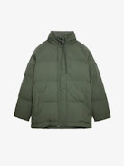 Bristola Down Jacket - Women’s short khaki nylon down jacket with wings motif on the left sleeve.