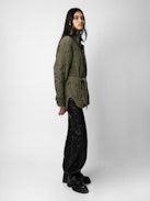 Kalice Jacket - Women’s khaki twill cotton jacket with belt.