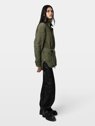 Jacket Kalice - Cotton twill jacket with belt.