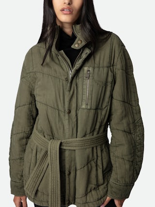 Veste Kalice - Veste en sergé de coton munie d'une ceinture.