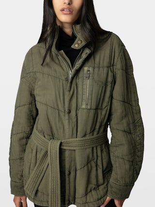 Jacket Kalice - Cotton twill jacket with belt.