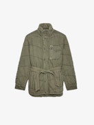 Kalice Jacket - Women’s khaki twill cotton jacket with belt.