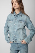 Chaqueta Kasy Strass Denim - Chaqueta vaquera con strass.