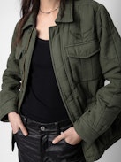 Kayak Jacket - Khaki cotton twill jacket with pockets, overstitching and wings motif.
