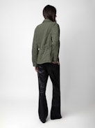 Kayak Jacket - Khaki cotton twill jacket with pockets, overstitching and wings motif.