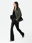 Kayak Jacket - Khaki cotton twill jacket with pockets, overstitching and wings motif.