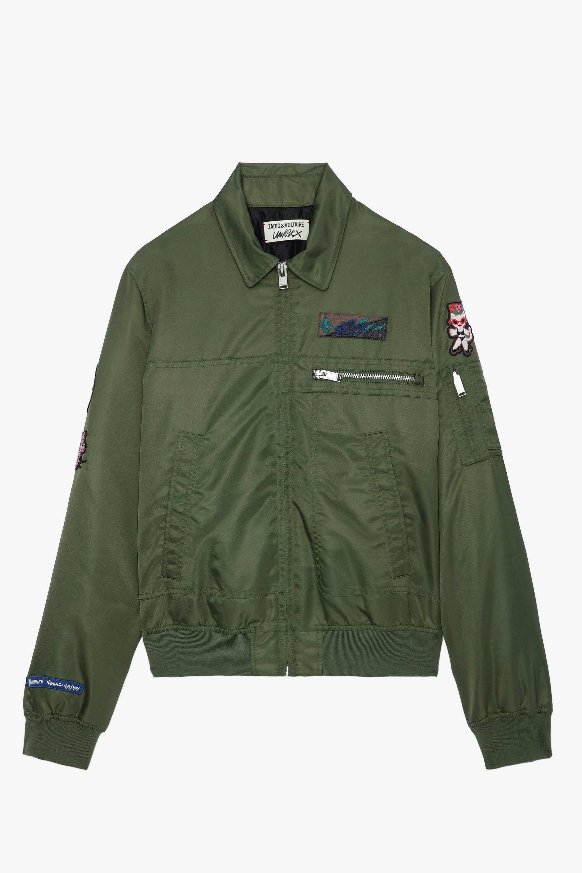 Bolid Jacket - Khaki jacket with zip fastening, pockets and customised details designed by Humberto Cruz.