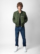 Jacke Bolid - Khakifarbene Jacke mit Reißverschluss, Taschen und Verzierungen von Humberto Cruz.
