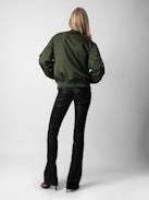 Jacke Bolid - Khakifarbene Jacke mit Reißverschluss, Taschen und Verzierungen von Humberto Cruz.