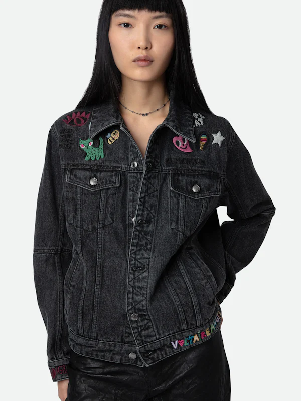 Veste Zadig & Voltaire Cuir Noir Zippée – Taille S – Femme