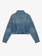 Aretha Cropped Jacket - Women's medium wash cropped denim jacket.