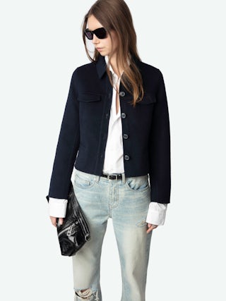 Liam Jacket - Fitted double-faced wool cashmere jacket.