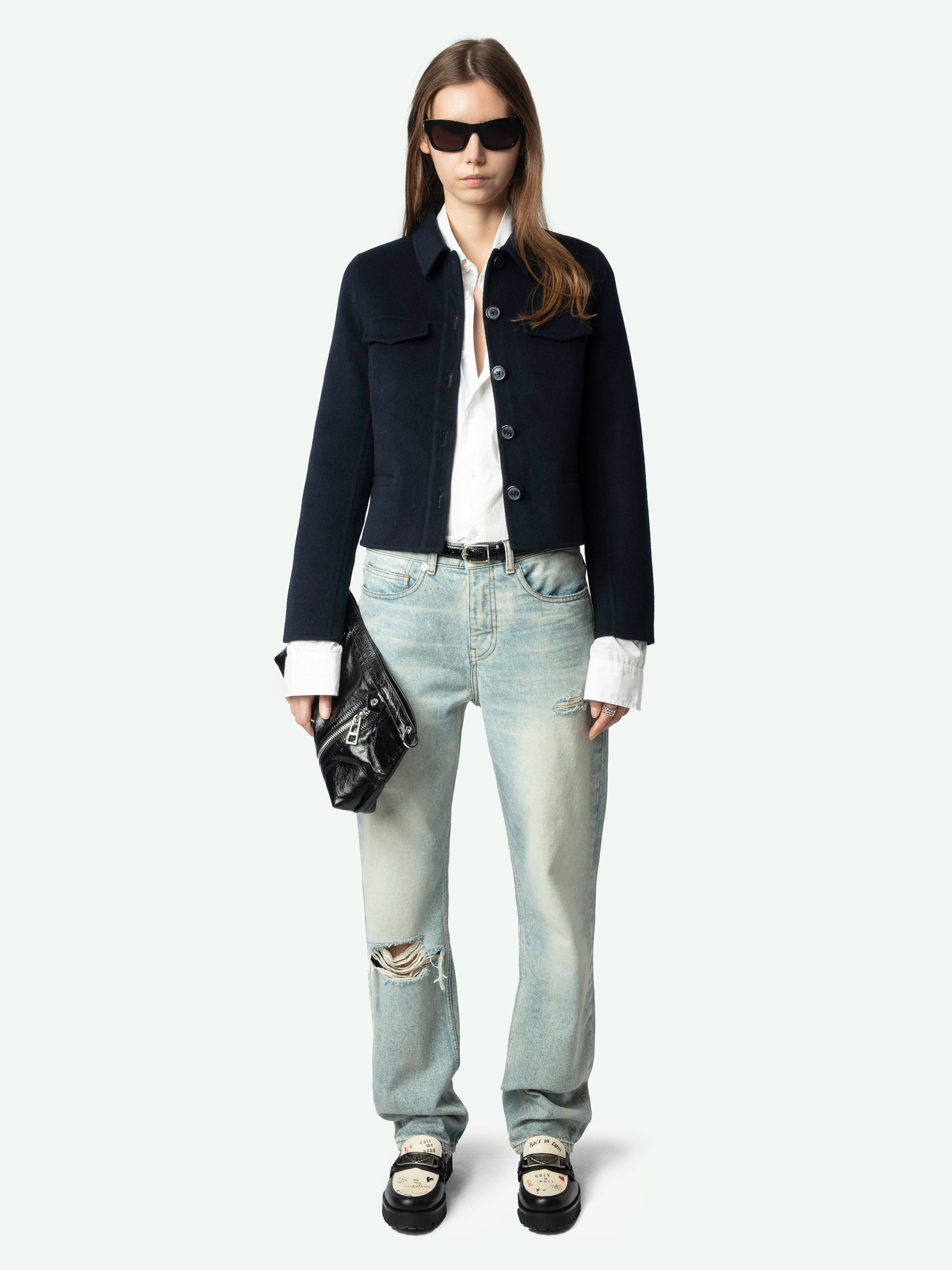 Liam Jacket - Fitted double-faced wool cashmere jacket.