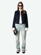 Cazadora Liam - Chaqueta ajustada de doble faz en lana y cachemira.