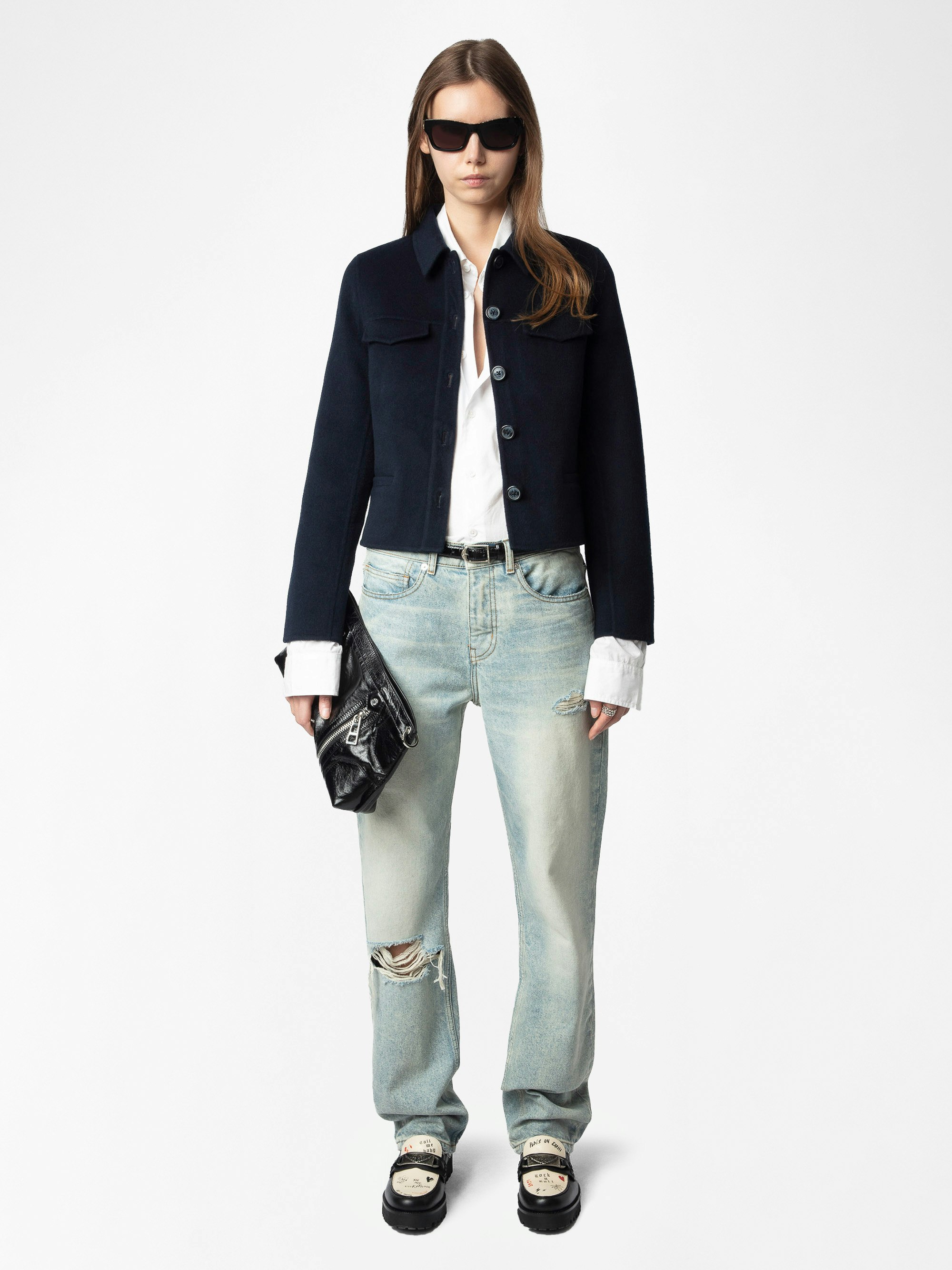 Liam Jacket - Fitted double-faced wool cashmere jacket.