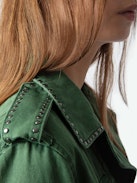 Parka Klimi - Parka in stile militare in cotone lavato, borchie, tasche multiple e firma ad ala sul retro.