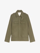 Veram Jacket - Mixed wool military-style jacket, multi pockets and shoulder badge.