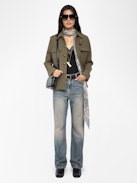 Veram Jacket - Mixed wool military-style jacket, multi pockets and shoulder badge.