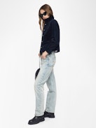 Liam Jacket - Corduroy jacket in plain colour, long sleeves, multiple pockets, button fastening and embossed wings on the back.