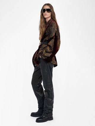 Velvet Kimono​ Robe - Kimono in sequined paisley velvet. Please note this product is one size only. Each piece has unique placement of the paisley embroidery.